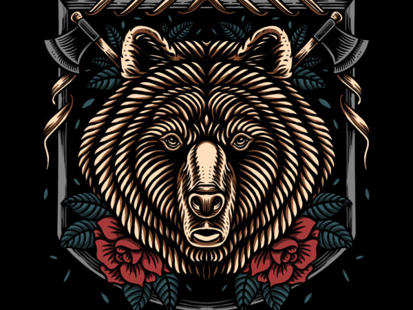 Bear illustration for t-shirt design