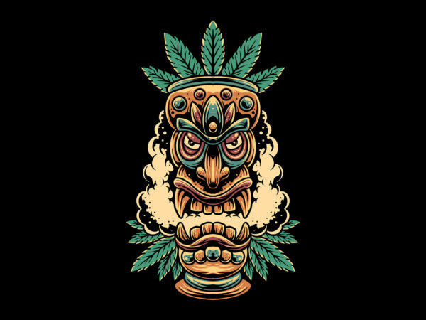 Tiki weed 1 t shirt designs for sale