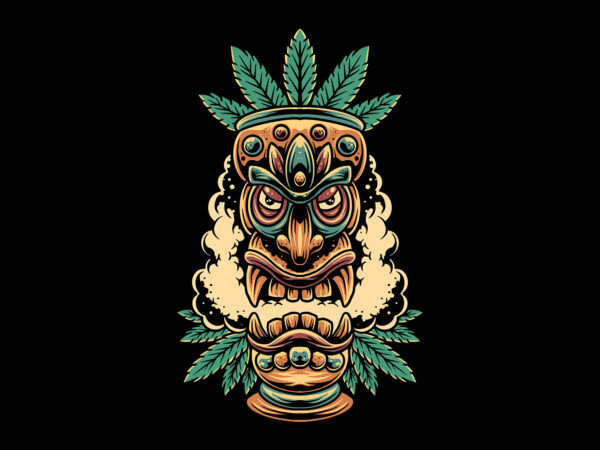 Tiki weed 1 t shirt designs for sale