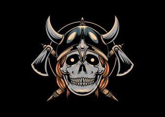viking skull t shirt vector art
