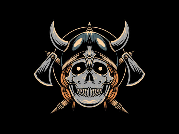Viking skull t shirt vector art