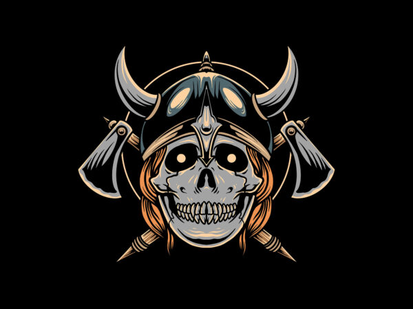 viking skull vector