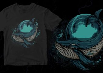 whale t shirt design for sale