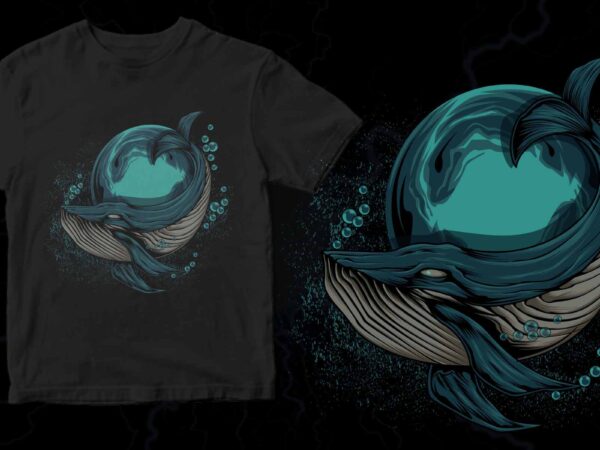 Whale t shirt design for sale