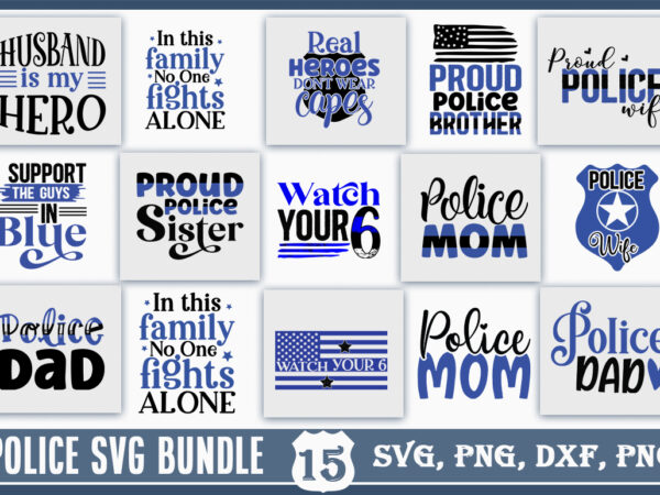 Police svg bundle t shirt illustration