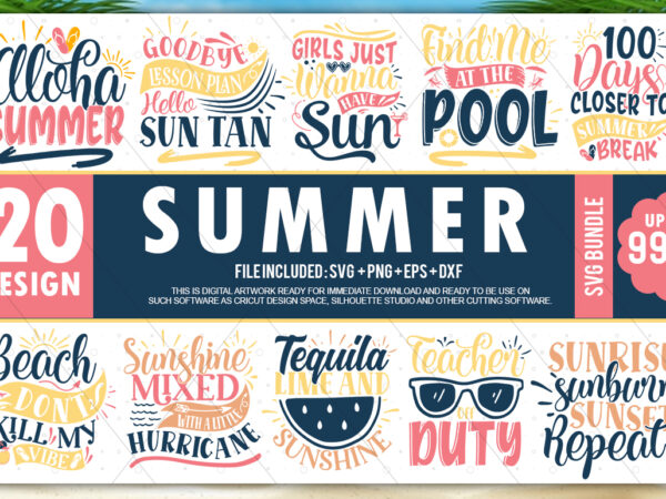 Summer svg bundle t shirt template vector