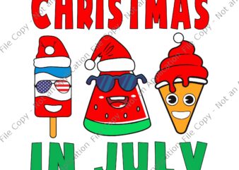 Christmas In July Svg, Christmas Watermelon, Christmas In July Watermelon Ice Pops Xmas Santa Hat, Christmas Svg, Santa Christmas