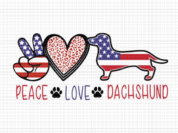 Peace love dachshund 4th of july svg, peace love dachshund 4th of july patriotic american usa flag, 4th of july svg, 4th of july vector