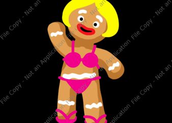 Gingerbread SVG, Gingerbread Bikini SVG, Gingerbread Woman in Bikini svg, Christmas in July, Gingerbread Bikini Christmas t shirt design template