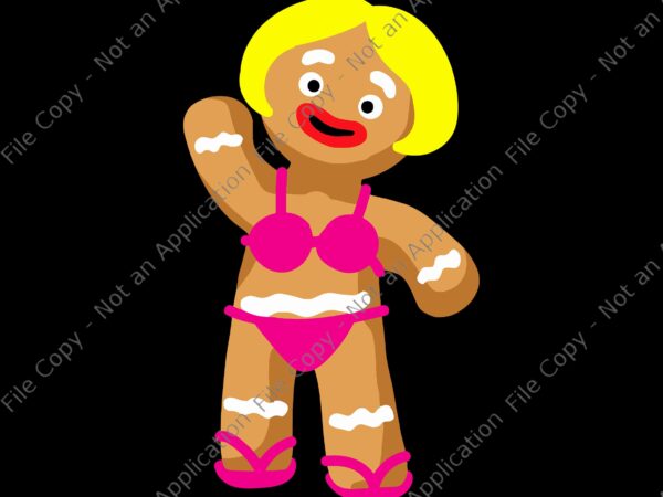 Gingerbread svg, gingerbread bikini svg, gingerbread woman in bikini svg, christmas in july, gingerbread bikini christmas t shirt design template