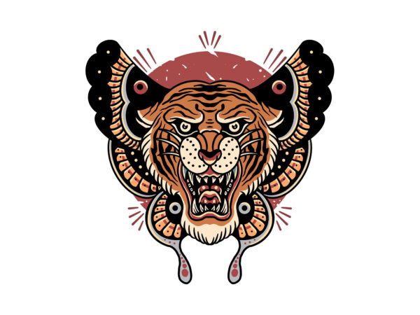 Butterfly tiger t shirt template