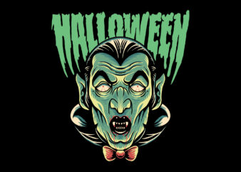 dracula halloween t shirt vector illustration