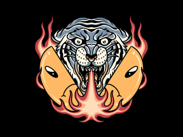 Flame tiger t shirt graphic design