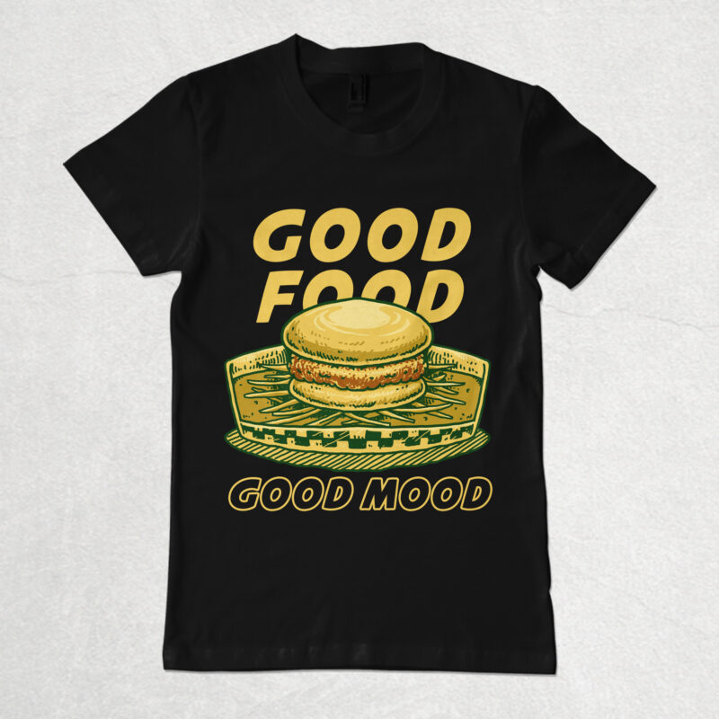 Burger illustration for tshirt design