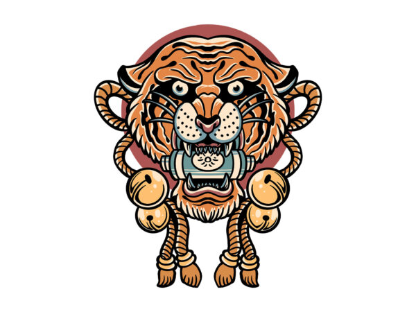 Japanese tiger vector clipart