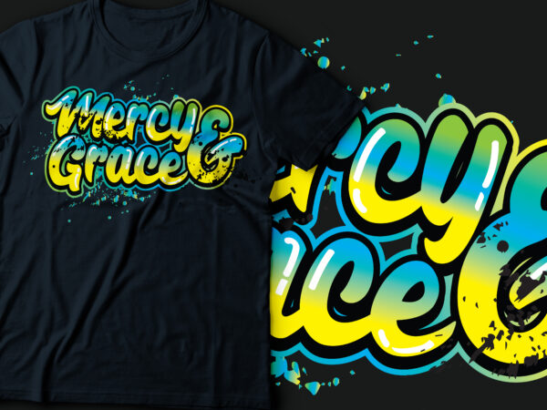 Mercy and grace typography retro style design