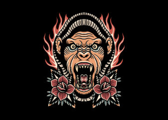 oldschool gorilla t shirt design online