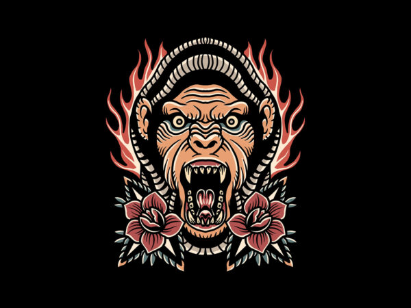 Oldschool gorilla t shirt design online