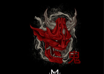 oni mask t shirt design online