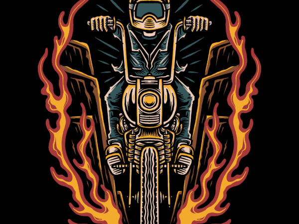 Ride motorcycle traditional illustration for t-shirt design