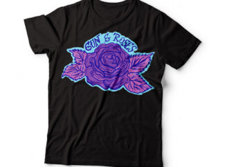 roses neon style graphic