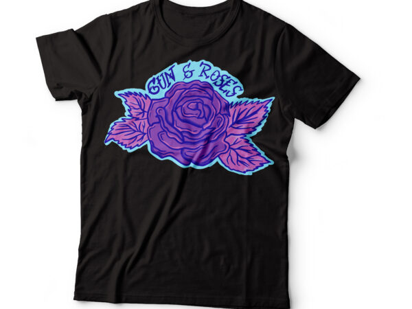 Roses neon style graphic