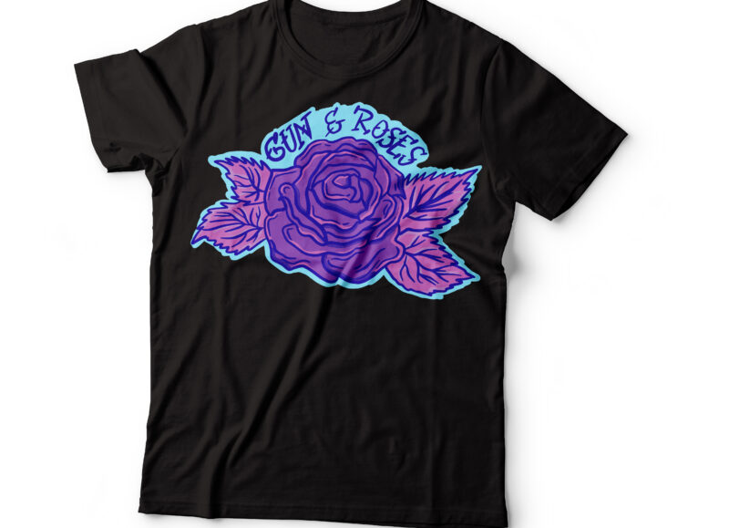 roses neon style graphic - Buy t-shirt designs