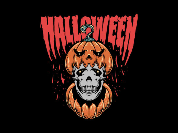 Skull halloween t shirt template vector