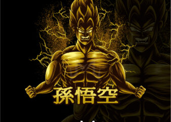 goku super saiyan t shirt design template