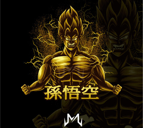 Goku super saiyan t shirt design template