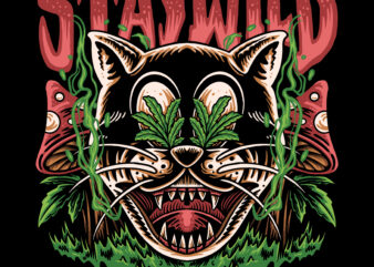 Stay wild illustration for t-shirt