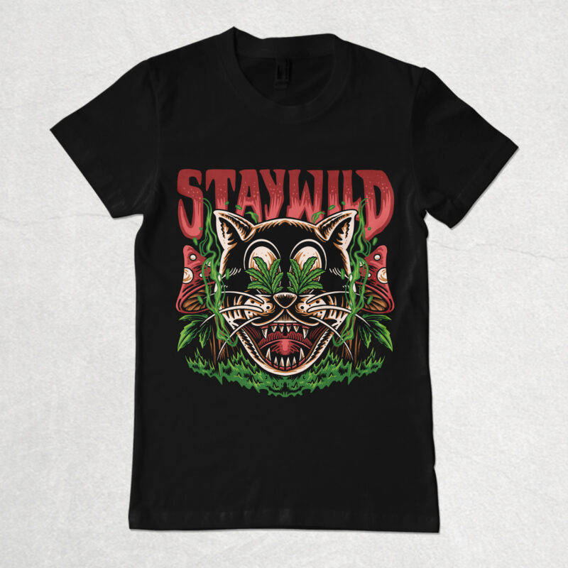 Stay wild illustration for t-shirt