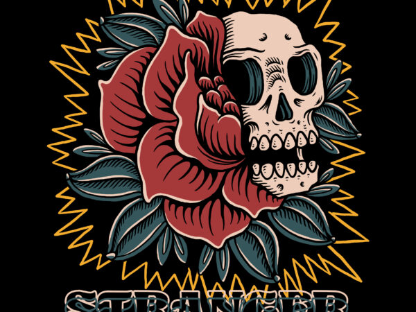 Stranger skull illustration design