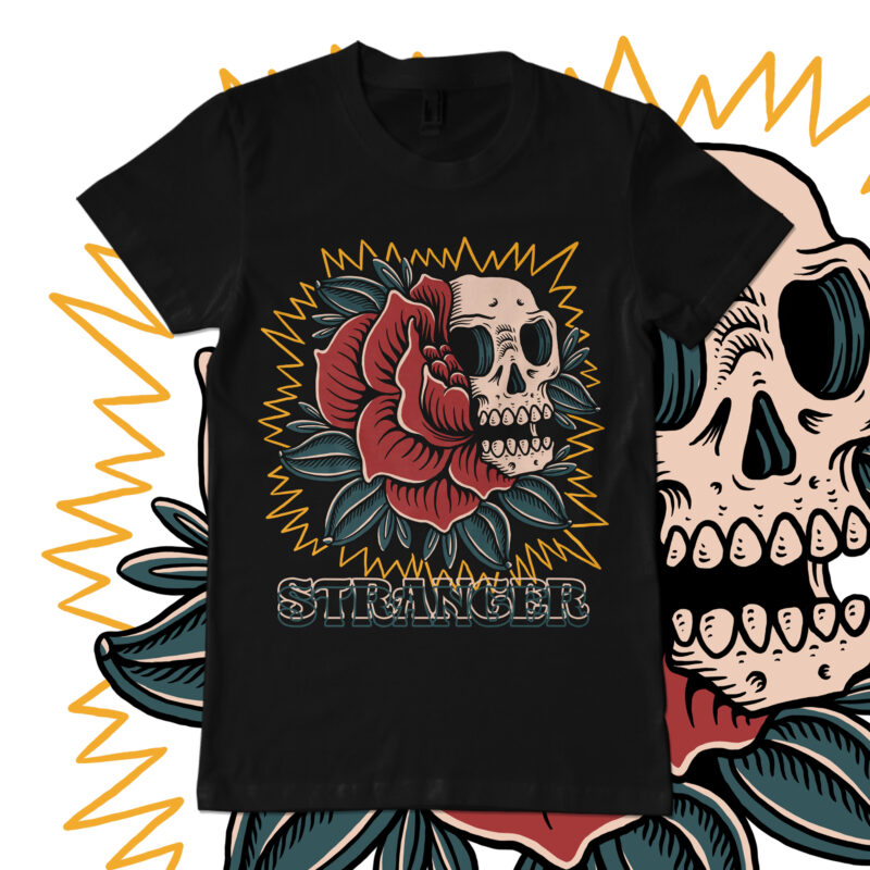 Stranger skull illustration design