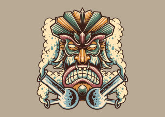 tiki bong ganja t shirt designs for sale