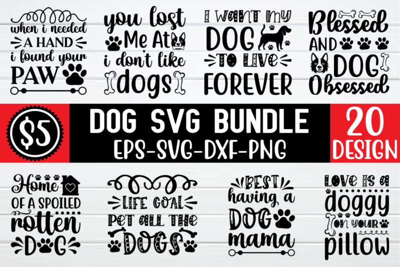 Dog svg bundle t shirt vector illustration