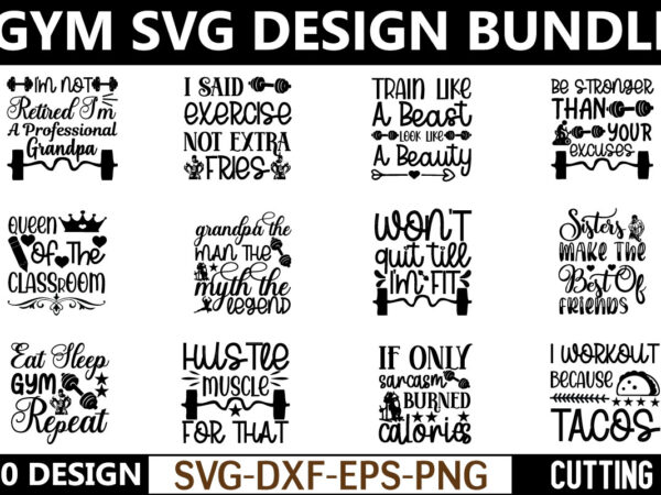 Gym svg bundle t shirt design template