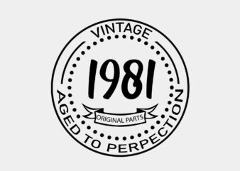 Vintage 1981 Aged To Perfection Editable Tshirt Design