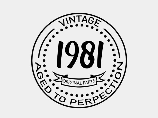 Vintage 1981 aged to perfection editable tshirt design