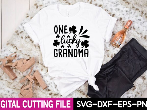 One lucky grandma svg t shirt design online