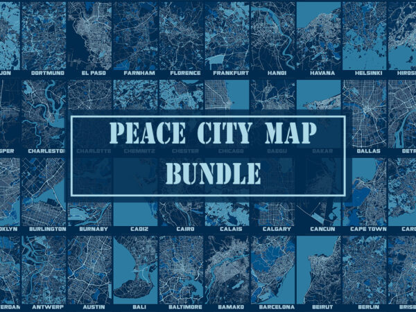 Peace city map bundle t shirt illustration