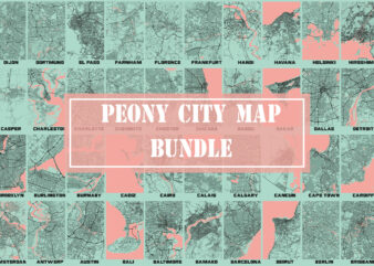 Peony City Map Bundle t shirt illustration