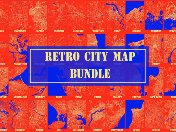 Retro city map bundle t shirt design online