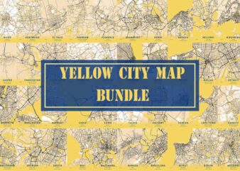 Yellow City Map Bundle t shirt design template