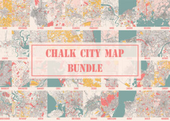 Chalk City Map Bundle t shirt vector file