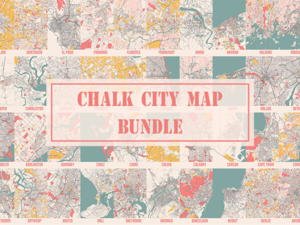 Chalk city map bundle t shirt vector file