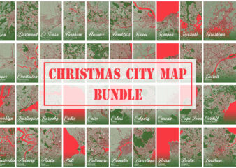 Christmas City Map Bundle t shirt vector file
