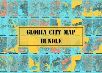 Gloria City Map Bundle t shirt design template