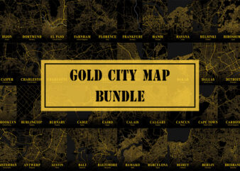 Gold City Map Bundle t shirt design template