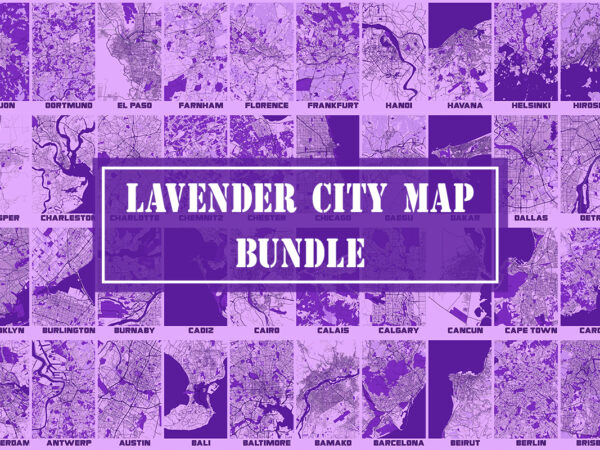 Lavender city map bundle t shirt vector graphic